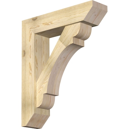 Ekena Millwork Olympic Slat Rough Sawn Bracket w/ Offset Brace, Douglas Fir, 8"W x 32"D x 38"H BKT0806X32X38OLY06RDF